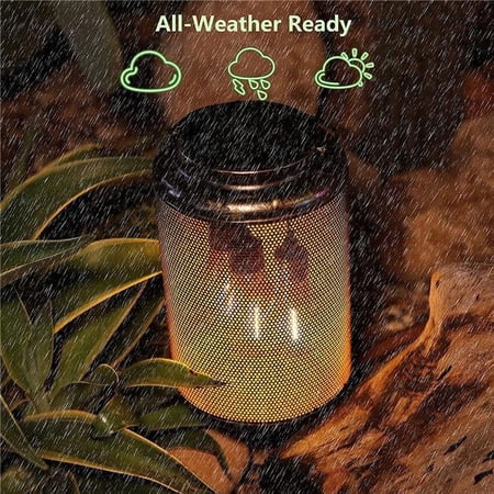 wowmtn 5PP6P (1 Pair) Solar Creative Light Lanterns OutdoorRetro Style Handing Garden Decoration
