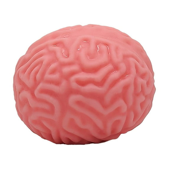 wowotier Brain Stress Balls, Brain Splat Ball, Brain Shaped Toys Balls, Pink Novelty Fake Brain Scary Toys for Teenagers and Adults Decompression and Relaxation, 2.4 Inch