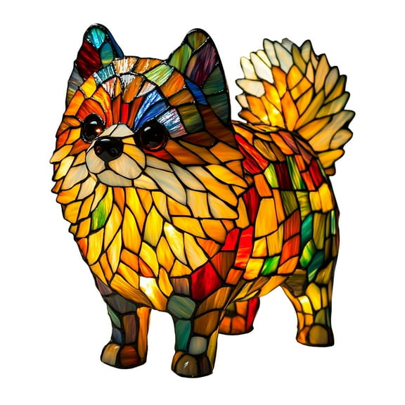 wowotier Dachshund Lamp, Corgi Lamp, Dog Series Art Night Light, Hand Painted Resin Canine Decor with Warm Glow, Cute Pet Themed Desk Accent, Vintage Animal Night Light Home Decor