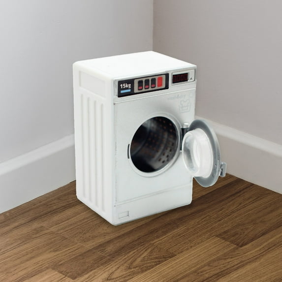 wowotier Dollhouse Miniature Washing Machine, 1:12 Furniture Appliance Model Laundry Machine Mini House Washer Decoration Accessories Openable Lid Washer Dryer (Plastic)