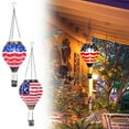 thumbnail image 1 of wowotier Hot Air Balloon Solar Lantern, Hanging Outdoor Solar Lantern with Flickering Flame for Decorative Garden Patio Yard Party Decor for Birthday Independence Day Gift - American Flag, 1 of 6