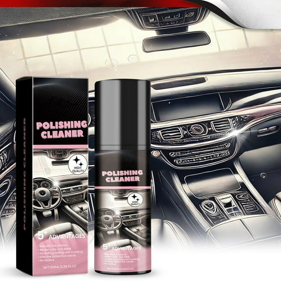 wowotier Polishing Cleaner for Car Interior Detailing, Upgrade Car Interior Detailer and Cleaner Vehicle Interior Polish, All Purpose Vehicle Interior Detailer and Polisher Spray (2PCS)