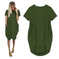 thumbnail image 1 of wozhidaoke dress for women jumper mini short dress sleeve womens oversized pullover pocket baggy ladies women's dress green xl, 1 of 4
