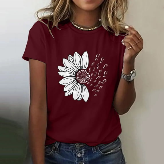 wozhidaoke t shirts for women women summer t shirt plus size loose blouse tops girl short sleeve graphic casual tees xxl
