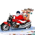 thumbnail image 1 of Santa Claus Riding Motorcycle 3D Pop Up Greeting Card, 1 of 11