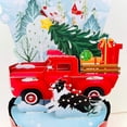thumbnail image 1 of Merry Christmas Truck with Puppy 3D Pop Up Greeting Card, Handmade Pop Up Greeting Cards For Xmas, Thank You, Noel, Thinking of You, Holiday, 5" x 7" Includes Envelope and Note, 1 of 8