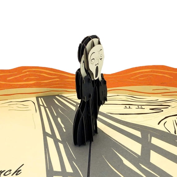 The Scream by Edvard Munch 3D Pop Up Greeting Card For Everyday, Birthday, Thank You, Thinking of You, Mother's Day, Valentine, All Occasion, 5" x 7" Includes Envelope and Note