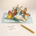 thumbnail image 1 of Butterfly in Love Garden 3D Pop Up Greeting Card For Everyday, Birthday, Thank You, Thinking of You, Mother's Day, Valentine, All Occasion, 5" x 7" Includes Envelope and Note, 1 of 11