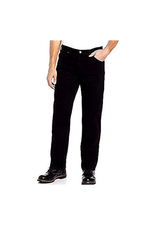 authentics men's big & tall classic relaxed fit jean,black,46x30