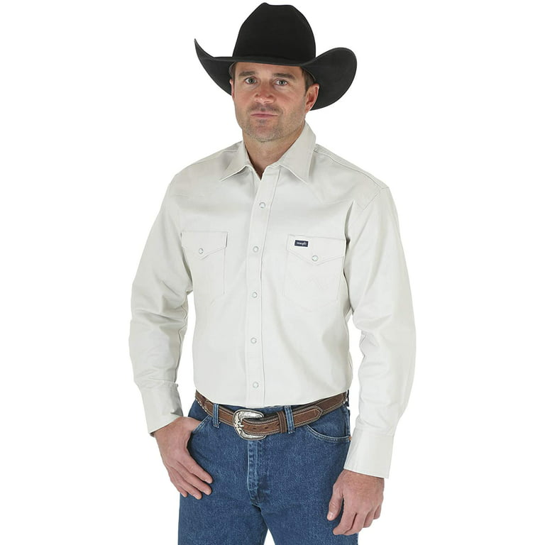 Wrangler - Men's Cowboy Cut Long Sleeve Work Shirt - Khaki