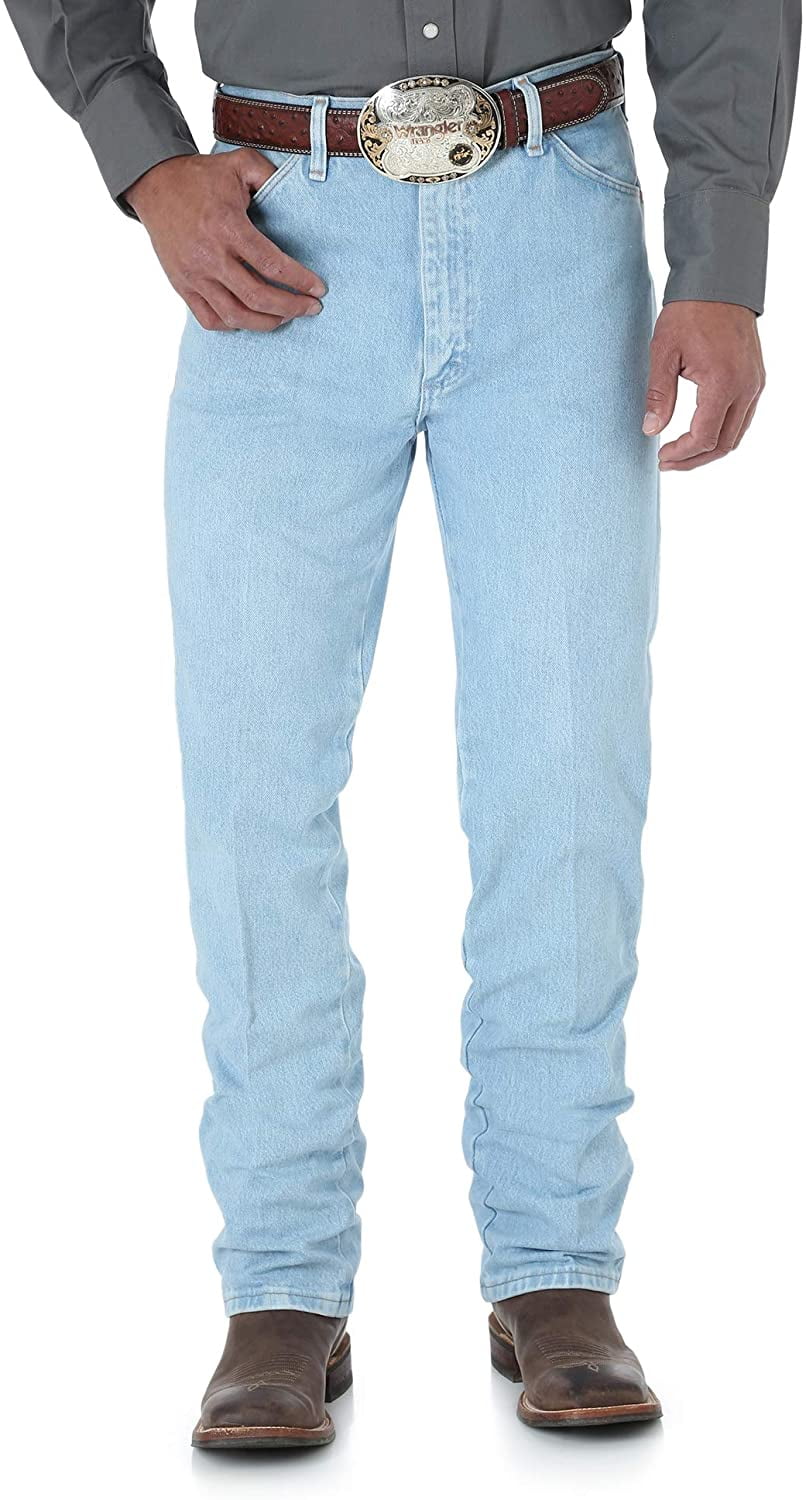 wrangler men's cowboy cut slim fit jean, bleach, 36x30 - Walmart.com