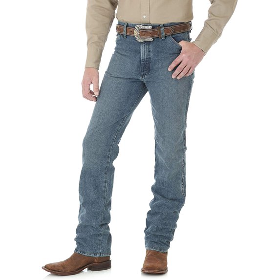 wrangler men's cowboy cut slim fit jean, rough stone, 28w x 30l