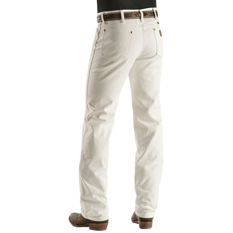 wrangler men's cowboy cut slim fit jean, white, 31w x 34l