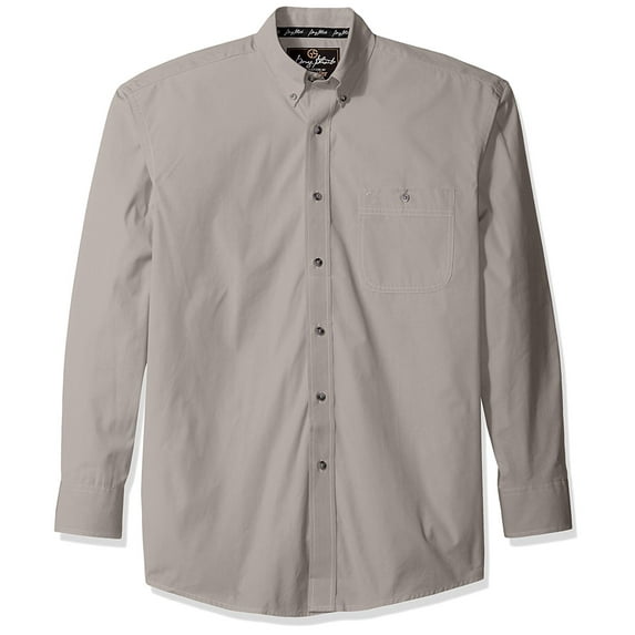 wrangler men's george strait one pocket long sleeve woven shirt, grey, xl