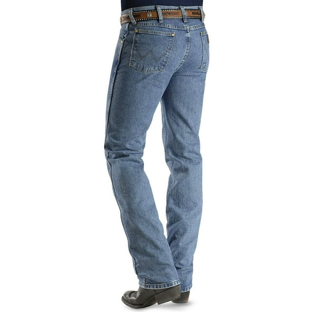 wrangler men's premium performance cowboy cut slim fit jean, stonewashed, 38w x 30l