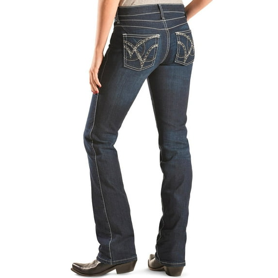 wrangler women's q- dark wash ultimate riding with booty up technology jeans denim 11w x 32l
