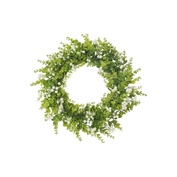 wreath Artificial Eucalyptus Wreath 45cm Faux ery Wreath for Front Door, Realistic Leaf Wreath for Home Decor Wall Hanging, Spring Summer Fall Wedding Mantle Decor, Indoor Outdoor artificial wreath