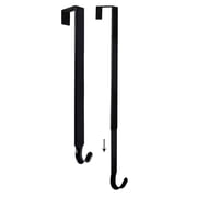Behome 2 Pack Wreath Hanger, Adjustable Metal Wreath Hook Holder for Front Door Decor from 15.5"-26", Inside-Outside Over The Door Hooks Organizer Home Decor