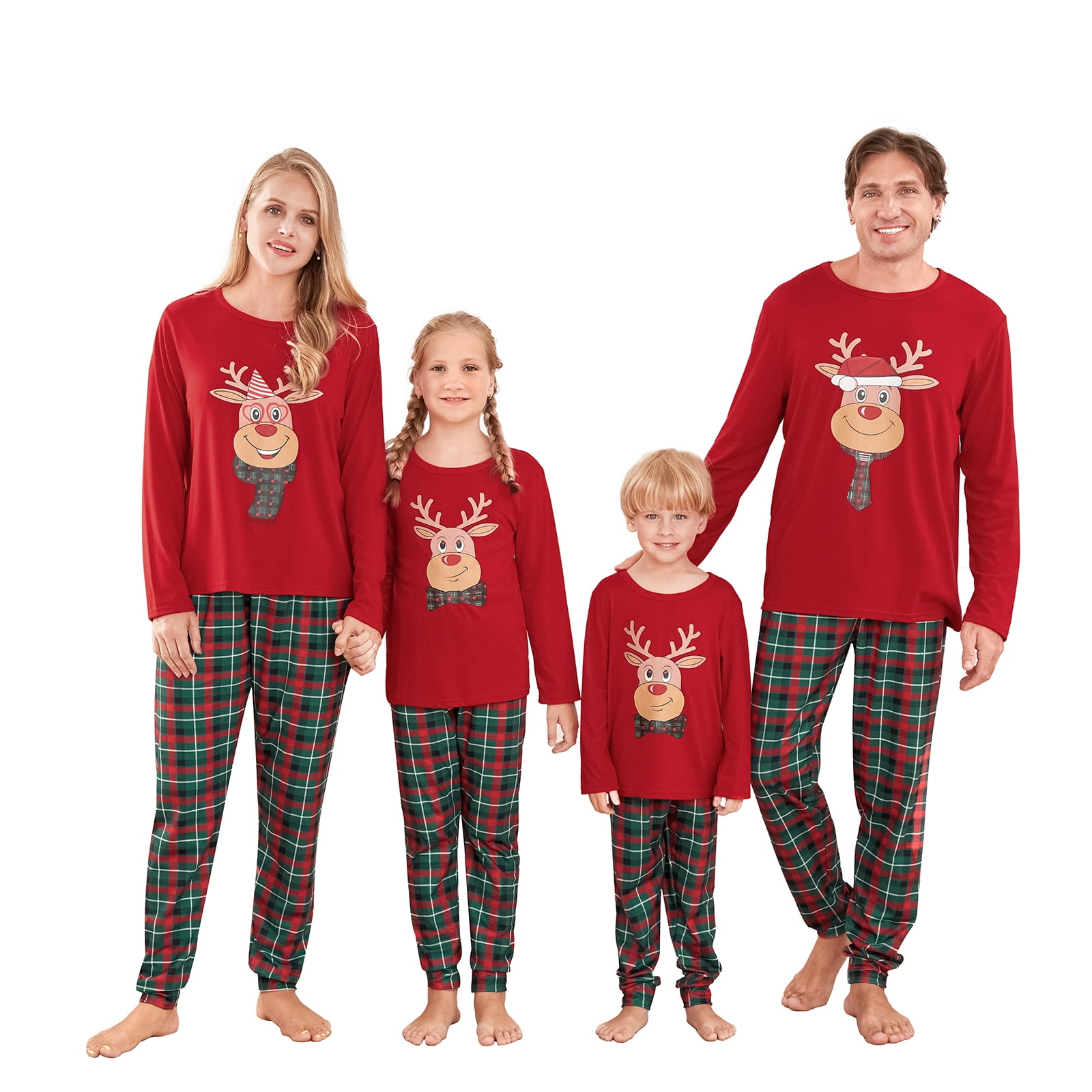 wsevypo Christmas Family Pajamas Matching Sets Christmas Pjs Sleepwear ...