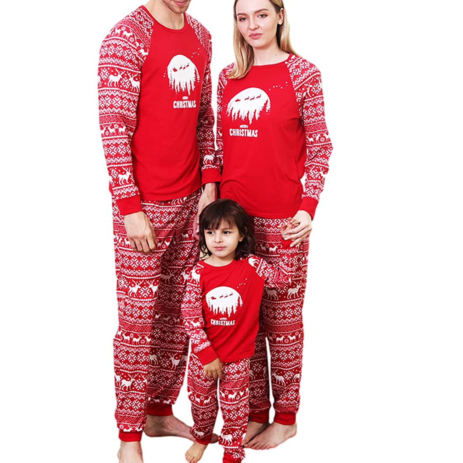 wsevypo Family Matching Pajamas Set Matching Christmas pjs for Family Couples Christmas Pajamas Set