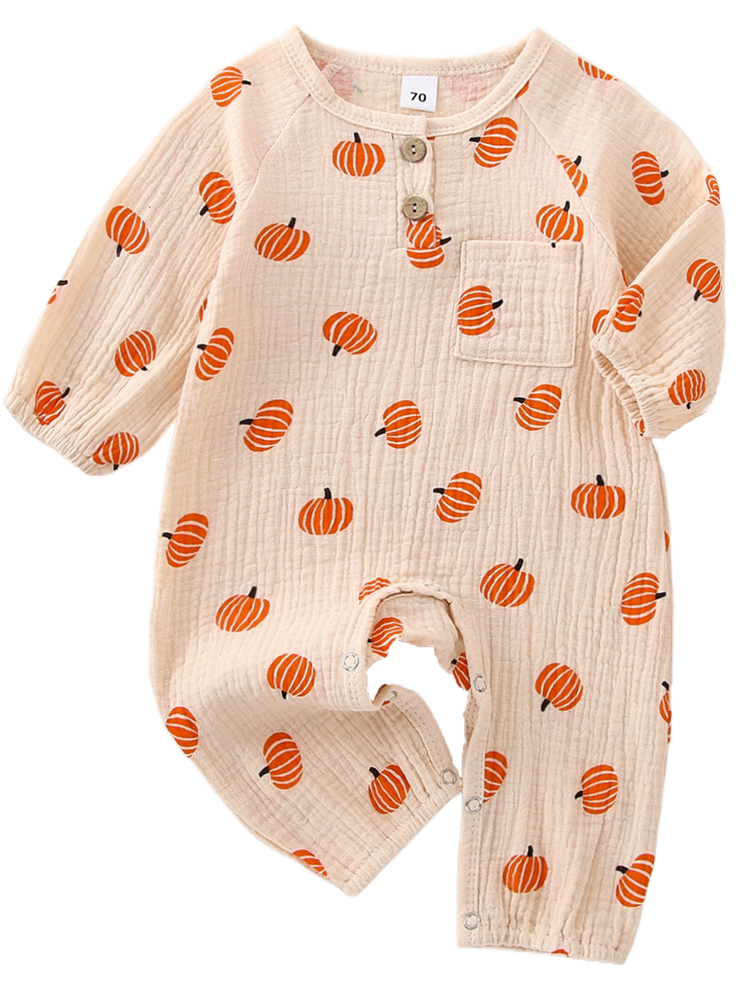 wsevypo Halloween Outfit Newborn Baby Pumpkin Onesie Romper Jumpsuit ...