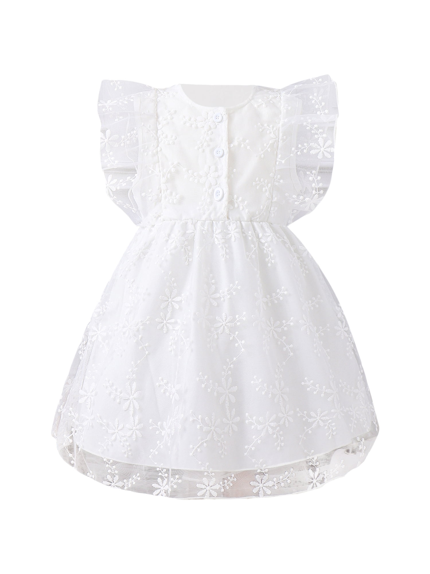 Kid Girls Spring Summer Flying Sleeves Floral Dresses main image 1