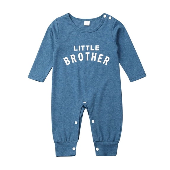 wsevypo Newborn Baby Boys' Little Brother Romper Short Sleeve Jumpsuits One Piece Outfit