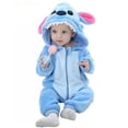 thumbnail image 1 of wsevypo Newborn Baby Boys's Girls's Stitch Flannel Zipper Warm Hooded Romper Jumpsuit Outfits, 1 of 5