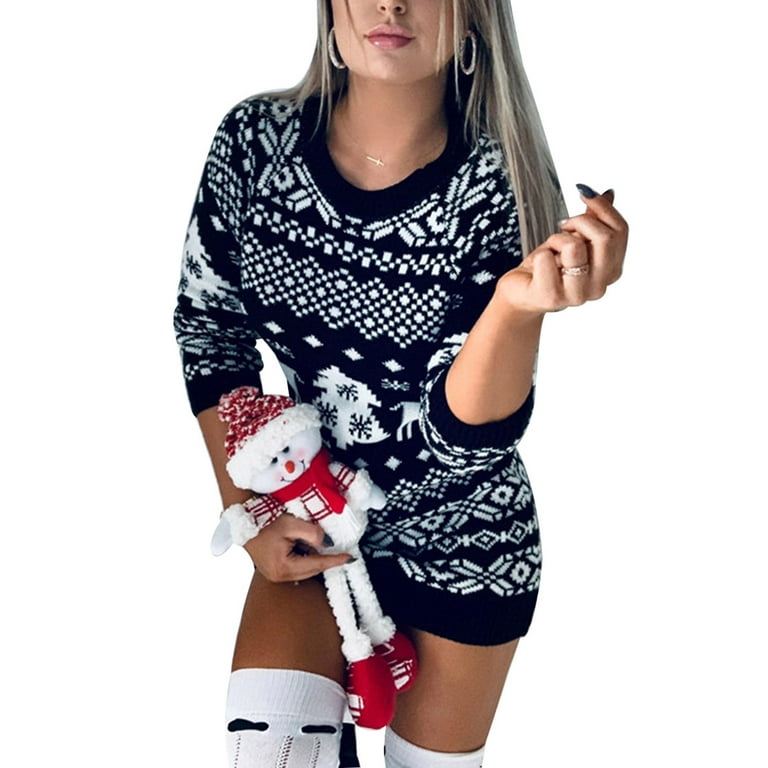 Christmas sweater sales dresses walmart