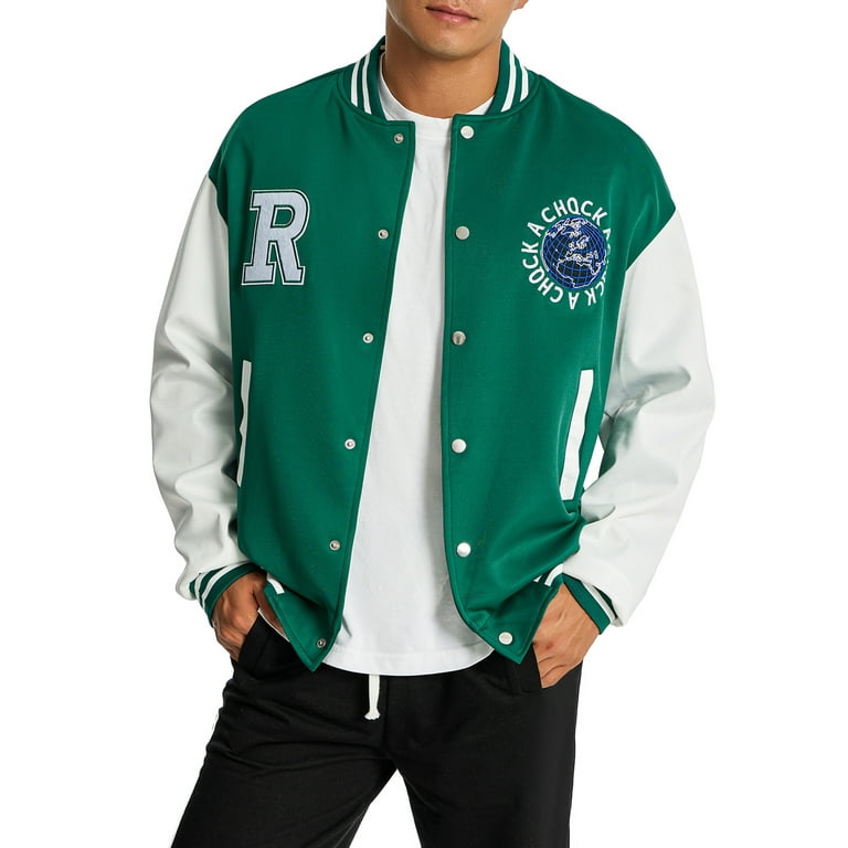 Patchwork baseball jacket top