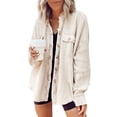 thumbnail image 1 of wsevypo Women Shacket Shirt Ladies Oversized Waffle Jacket Long Sleeve Loose Fit Button Down Casual Tops Streetwear, 1 of 3