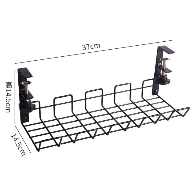 wsssiu Under Desk Wire Basket Shelf Cable Management Storage Rack Under