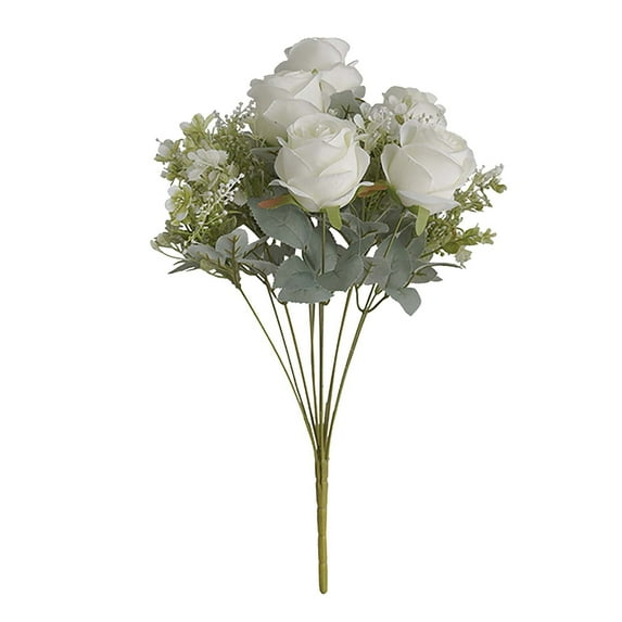 wtgtog 11-Head Simulated Red Rose Bouquet, Artificial Flowers for Wedding Home, Lifelike Silk Design, Versatile Indoor Outdoor, Maintains Fresh Look Year-Round