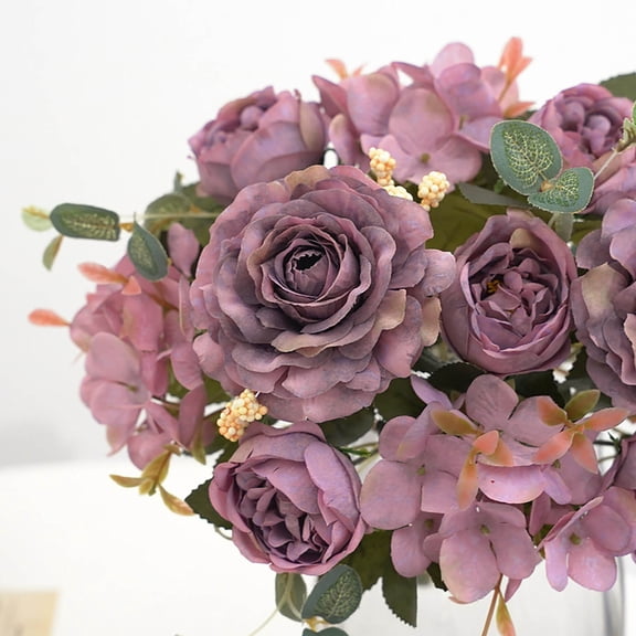 wtgtog 6 Bouquets Artificial Embroidered Peonies, Simulation Flowers for Indoor Outdoor Hanging Flowerpot Decor, Realistic Design No Vase Needed, Ideal for Home Garden Wedding Party Decorations