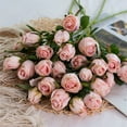 thumbnail image 1 of wtgtog 7 Head Antique Rose Simulation, Home Decor and Wedding Bouquet, Fake Flowers for Living Room, Low Maintenance, Versatile Event and Table Decor, 1 of 9