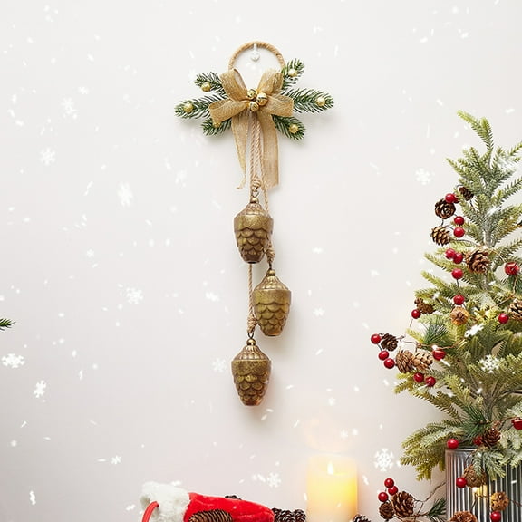 wtgtog Christmas Bells Decoration, Tree Pendants Wall Door Hanging Ornaments, Iron Material Crisp Sound, Easy To Install, For Holiday Scene Decoration