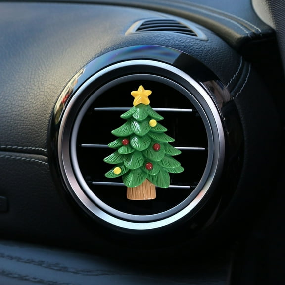 wtgtog Christmas Car Aromatherapy Vent Clips, Tree Shape Air Freshener with Festive Scent, Easy-Install Decor for Xmas Holiday Driving, Durable ABS for Car Vent Use