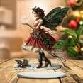 thumbnail image 1 of wtgtog Enchanting Christmas Fairy Ornament, Snowflakes in Hand Desktop Decor, Exquisite Craftsmanship Festive Decor, Xmas Holiday Gift, Christmas Eve Display, 1 of 6