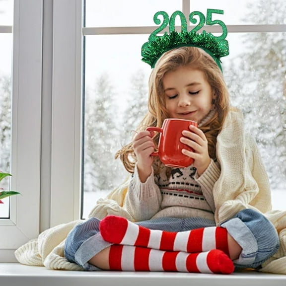 wtgtog New Year's Eve Hair Bands, Christmas Party Head Accessories, Plastic Material Cute Design, Festive Versatile, For Holiday Decor