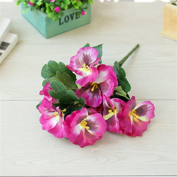 wtgtog Outdoor Artificial Pansy Flowers, Wedding Photography and Scenery Decoration with Butterfly Accents, PE Material Never Fades, No Watering Needed, Perfect for Gardens Porches and Balconies