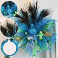 thumbnail image 1 of wtgtog Peacock Garland Home Decoration, door wall hanging layout feather garden decorations with turquoise glitter, unique design durable, ideal for indoor outdoor porch decor, 1 of 9