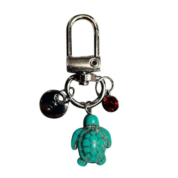 wtgtog Travel Turtle Keychain Pendant, Initial Letter with Turquoise Gemstone Jewelry, Symbolizes Luck Stability and Protection, Unique Accessory for Travelers and Thoughtful Gifts