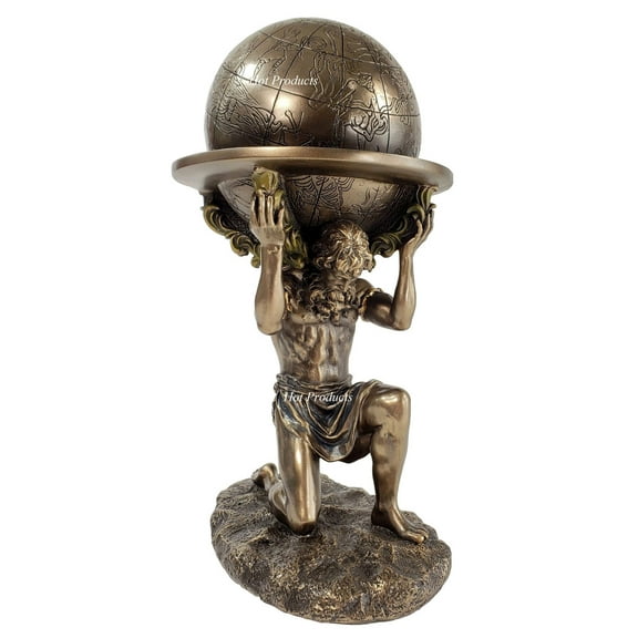 wu Bronze Greek Titan Atlas Carrying The World Statue