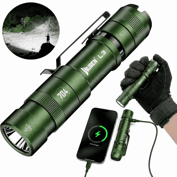 wuben L3 Rechargeable Flashlight, High Lumen,5 Light Modes, USB-C Fast Charging, Waterproof Portable Flashlight for Camping, Emergency, Home and Outdoor Use