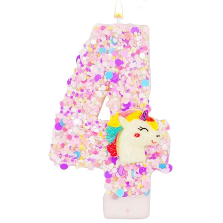 wuyuhangppo 0-9 Number Birthday Candle,Happy Birthday Cake Candle， Unicorn Themed Party Supplies