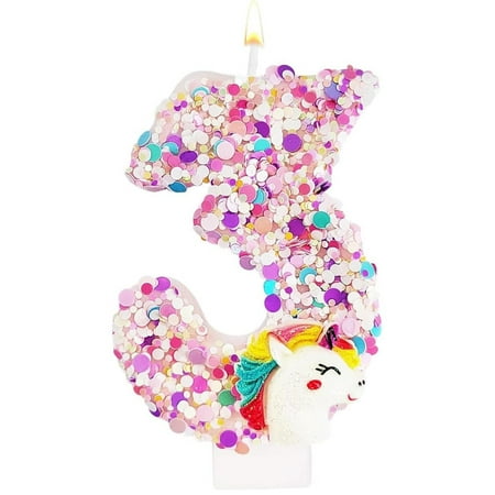 wuyuhangppo 0-9 Number Birthday Candle,Happy Birthday Cake Candle， Unicorn Themed Party Supplies