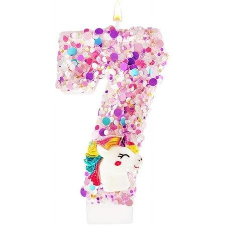 wuyuhangppo 0-9 Number Birthday Candle,Happy Birthday Cake Candle， Unicorn Themed Party Supplies