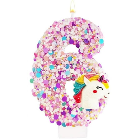 wuyuhangppo 0-9 Number Birthday Candle,Happy Birthday Cake Candle， Unicorn Themed Party Supplies