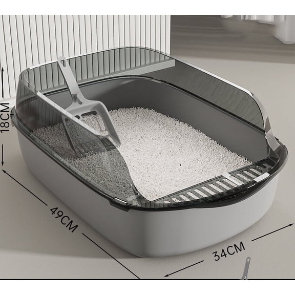 wuyuhangppo Cat Litter Box Semi-enclosed Thickening Kitty Sandbox High Side Splashproof Pet Bedpans Supplies Pet Toilet Kitten Tray Bedpan