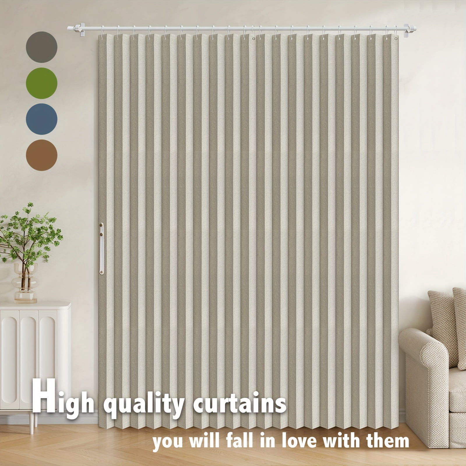 wwbo  1pc Modern Foldable Room Divider Curtain - Sleek Blackout Thermal Insulated Design with Grommet Top for Easy Hanging - Perfect for Home Decor and Interior Design